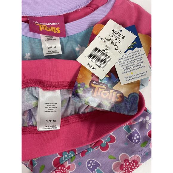 DreamWorks TROLLS 2pc Short Sleeves & Short Bottoms Pajamas PJ's Sz 10 Pink $32 - Picture 3 of 3